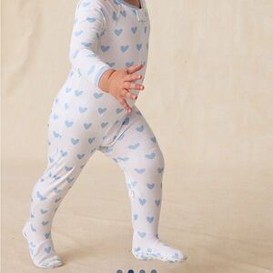 Blue Heart Print Kids LAKE onesie